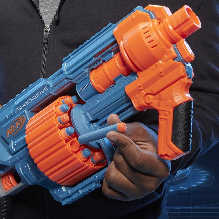Image du produit Nerf Elite 2.0 Shockwave RD-15 Blaster, 30 fléchettes, tambour rotatif de 15 fléchettes, tir