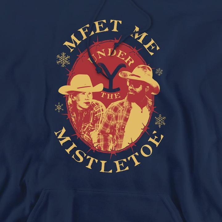 Produktbild Yellowstone Meet Me Under The Mistletoe Kapuzenpullover weihnachtliches Design (S)