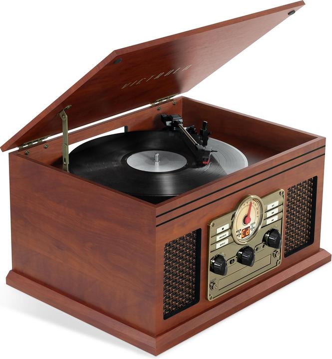 Victrola Classic Chaine Stereo 6 En 1 Platine Vinyle Acajou New Pack (Automatique)