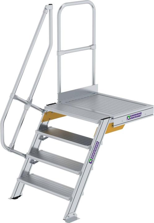 Produktbild Munk Treppe mit Plattform 60° Stufenbreite 800 mm 4 Stufen Aluminium geriffelt (Gerüst, 80 cm)