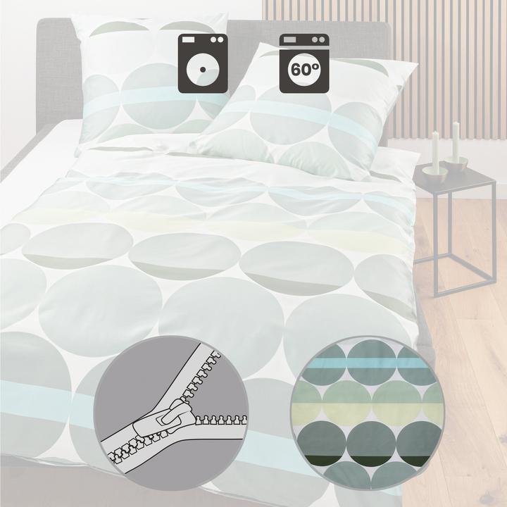 Produktbild Janine Mako-Satin Bettwäsche J.D. 87104 salbeigrün (Bettwäsche Set, 135 x 200 cm, 80 x 80 cm)