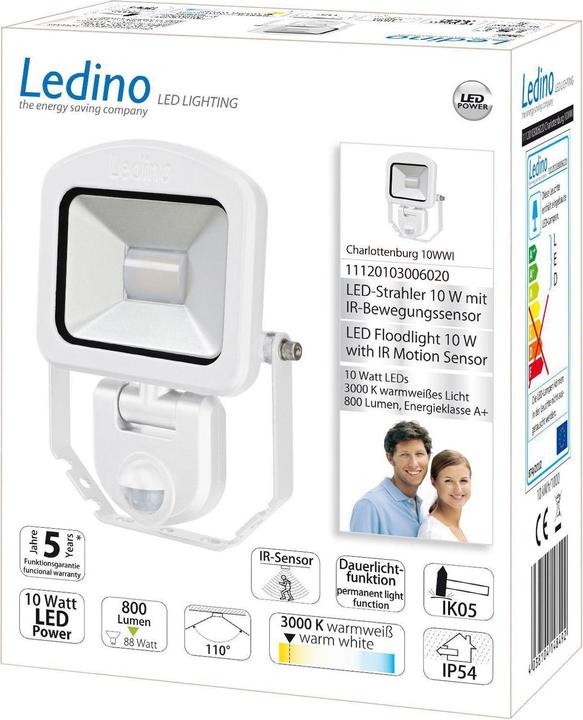 Immagine prodotto Ledino Faretto a LED con sensore (800 lm, IP54)