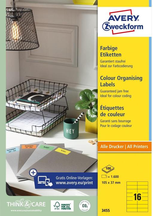 Produktbild Avery Farbige Etiketten
