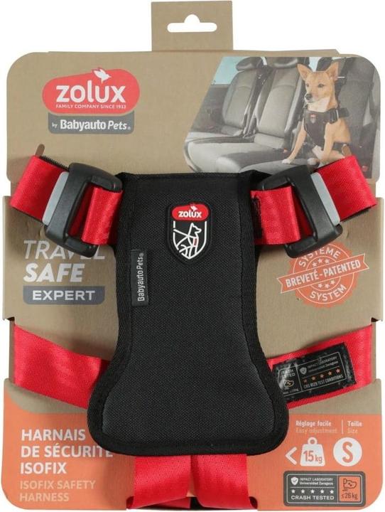 Zolux Szelki dla psa TRAVEL SAFE S czerwone (Chien)
