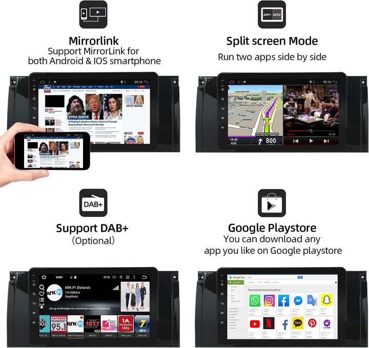 Immagine prodotto Joyx Navi Android 10 Autoradio für BMW M5/E39/E53 mit GPS & Carplay (Apple Carplay, Auto Android)