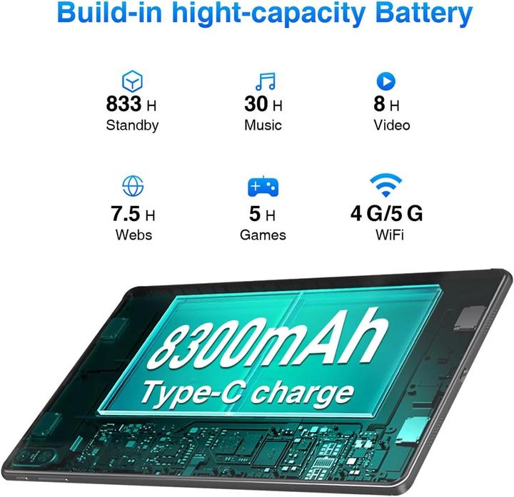 Image du produit Doogee Tablette avec stylet, écran 2K HD, 15 Go RAM, 256 Go stockage, batterie longue durée (10.40", 256 Go)