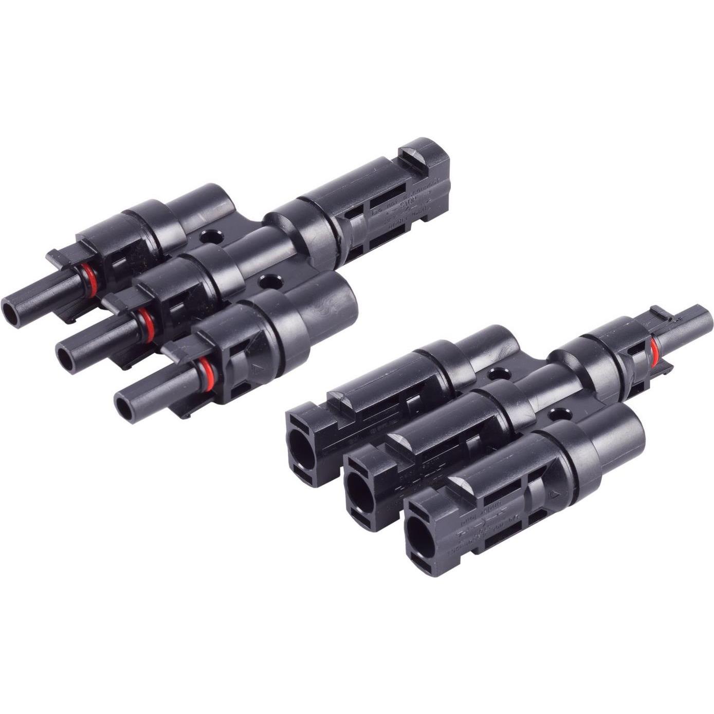 Shiverpeaks, Zubehör Solarenergie, S/CONN maximum connectivity PV4 T-Adapter Set, 3/1, IP68, 1.5kV, schwarz (Solarstecke...