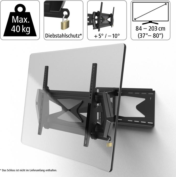 Produktbild Hama FullMotion 118075 Professional (Wand, 40 kg, 37" - 80")