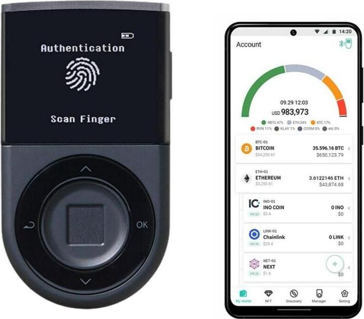 Immagine prodotto D'cent Portafoglio hardware criptovaluta (Bitcoin, Ethereum Classic, Bitcoin Cash, Bitcoin oro, Litecoin, Dash)