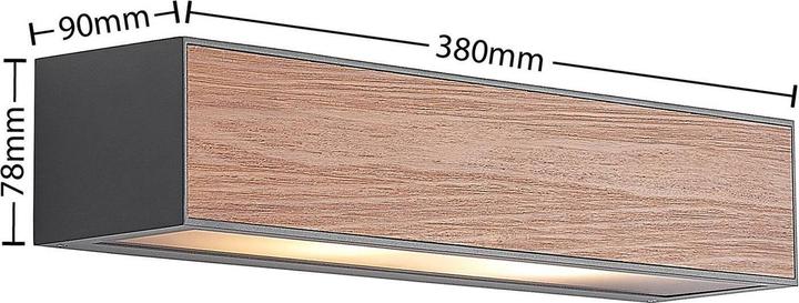 Image du produit Arcchio Applique murale Miraz, E27, aspect bois (E27, IP54)