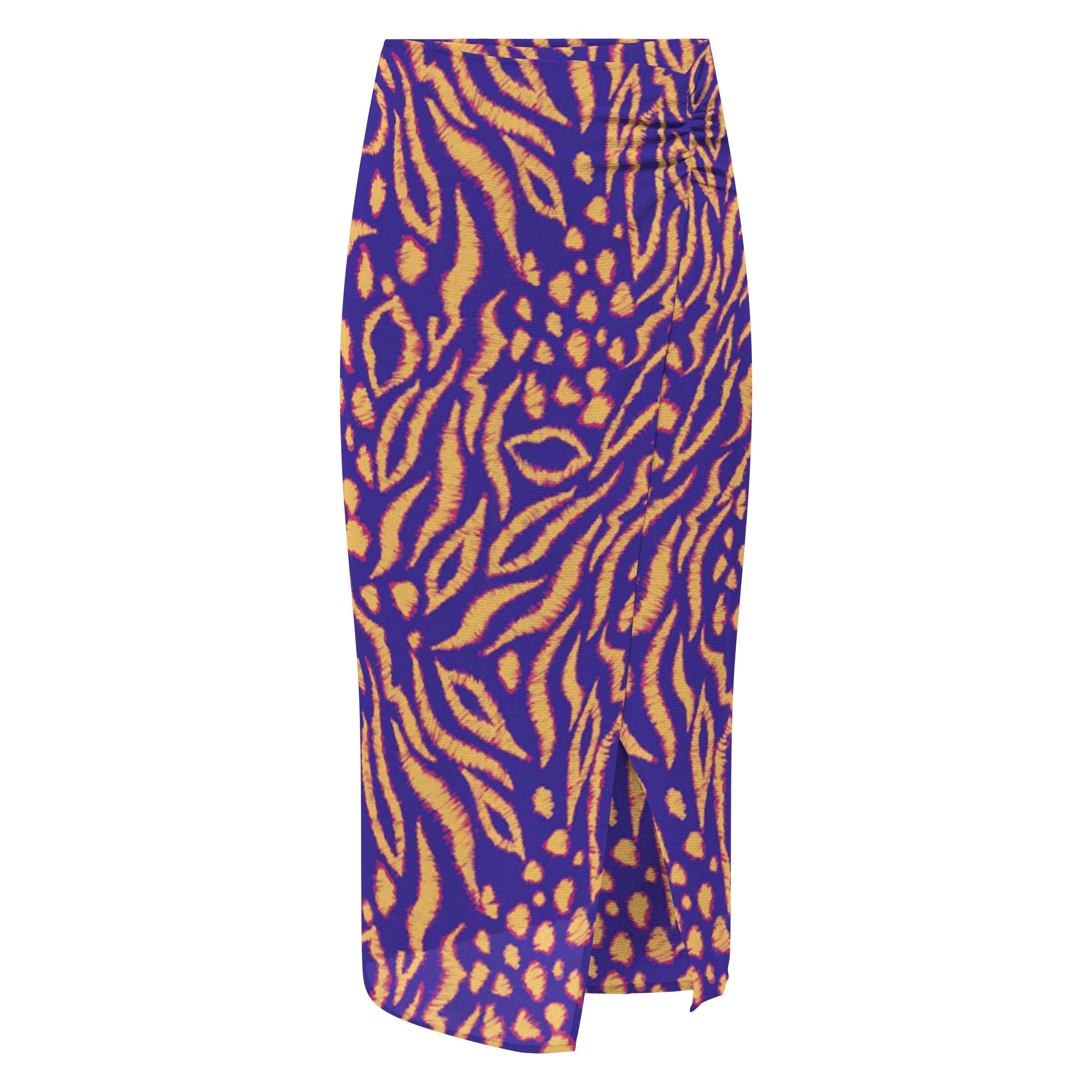 Only, Damen, Röcke, Onlnova Life Lina Long Wrap Skirt Aop, Blau, (L)