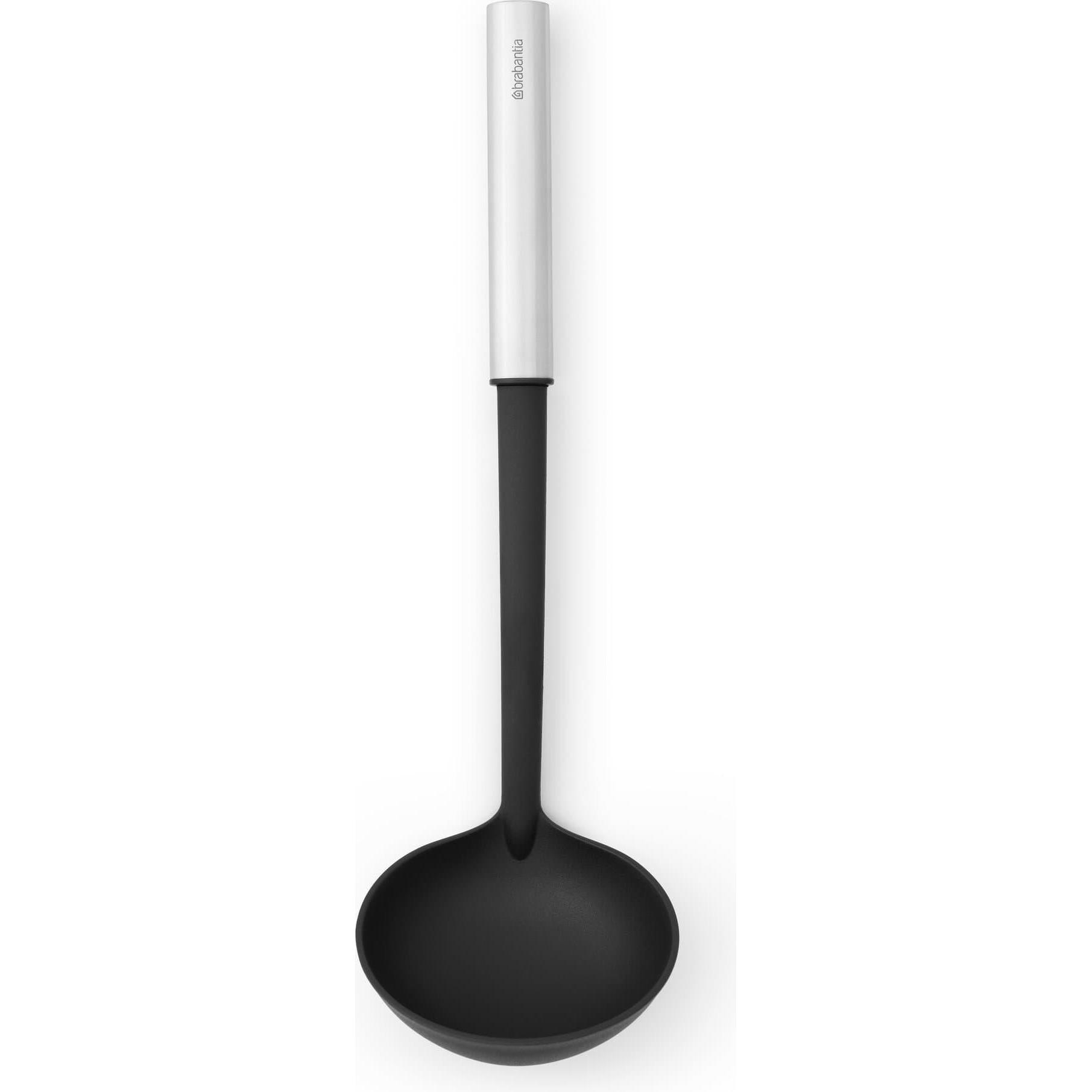 Brabantia Suppenlöffel Profile, Kochbesteck, Silber, Schwarz