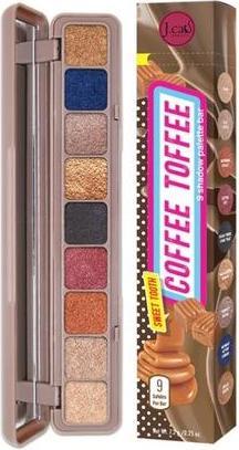 Image du produit J.Cat Beauty Sweet Tooth 9 Shadow Palette Bar STB102 Coffe Toffee Eye Shimmer with Mirror and Zipper Bag