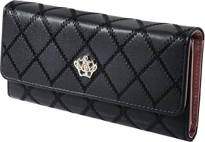 Actual product image JTI Ladies' wallet with diamond pattern and gold-coloured crown