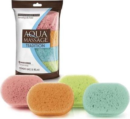 Actual product image Aqua Massage Tradition Soft Bath Sponges Dermatologically Tested - Pack of 4