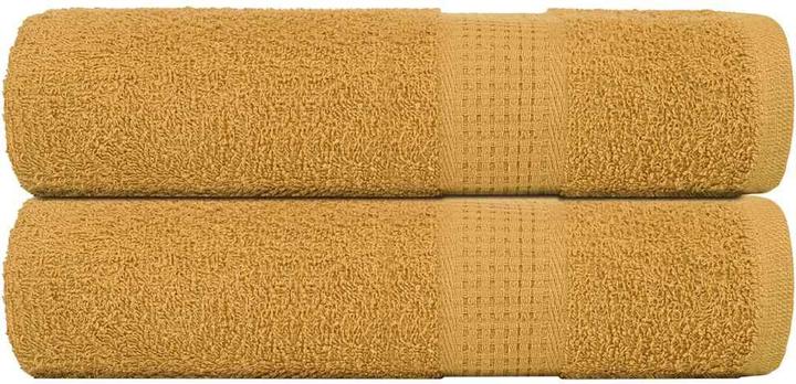 Actual product image vidaXL Towels 2 pcs. Golden 50x100 cm 360 g/m² 100% cotton Bath towel (50 x 100 cm)