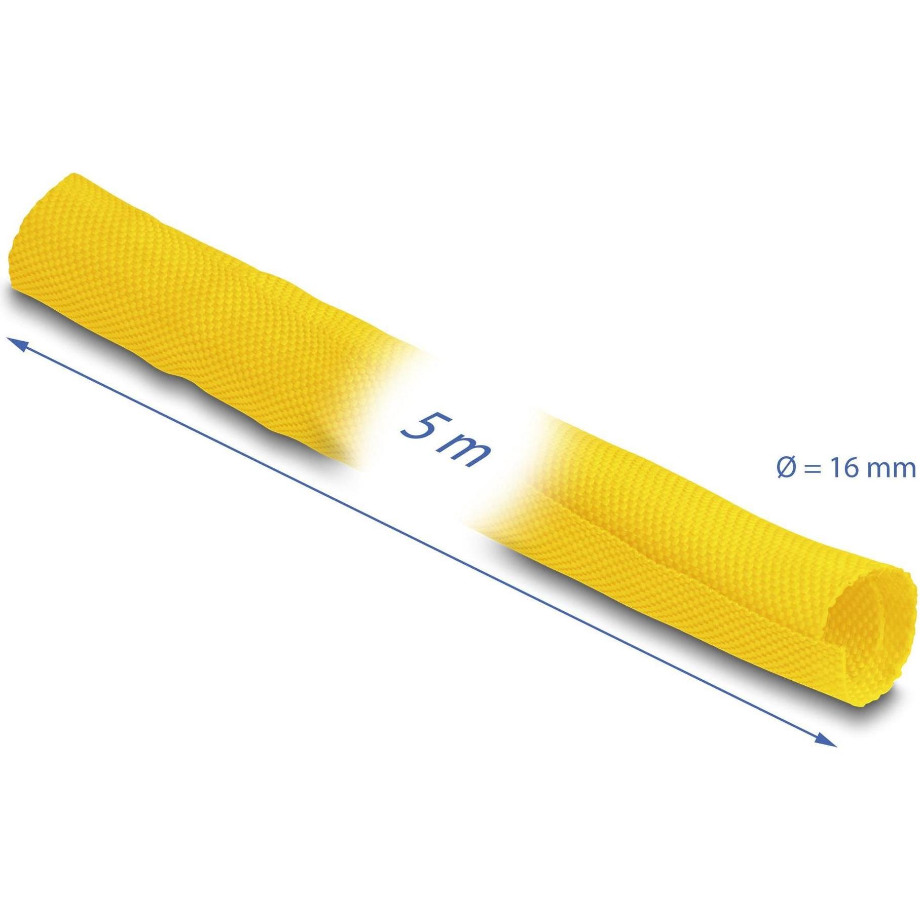 Thumbnail - Delock, Kabelschutz + Kabelführung, Kabelschlauch selbstschliessend 5 m x 16 mm Gelb (Kabelschlauch, 5000 mm)