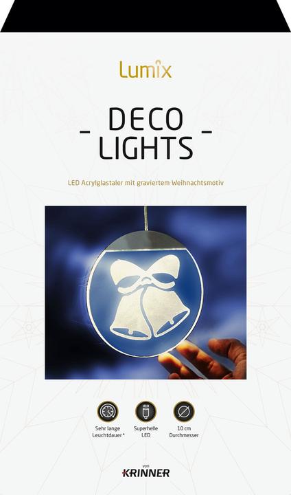 Produktbild Krinner Deco Highlights 10cm Acryltaler Motiv Glocken