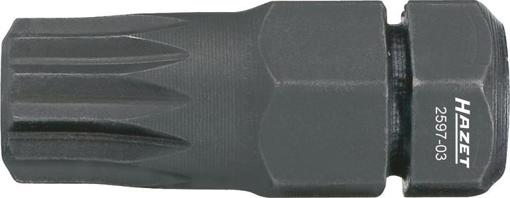 Produktbild HAZET Bit 2597-03 ∙ Sechskant8 (5/16 Zoll) ∙ Innen Vielzahn Profil XZN ∙ M8 (Innenvielzahn)