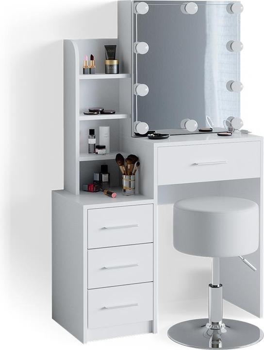 Image du produit Vicco Conrada avec tabouret et éclairage (80 x 36 x 132 cm)