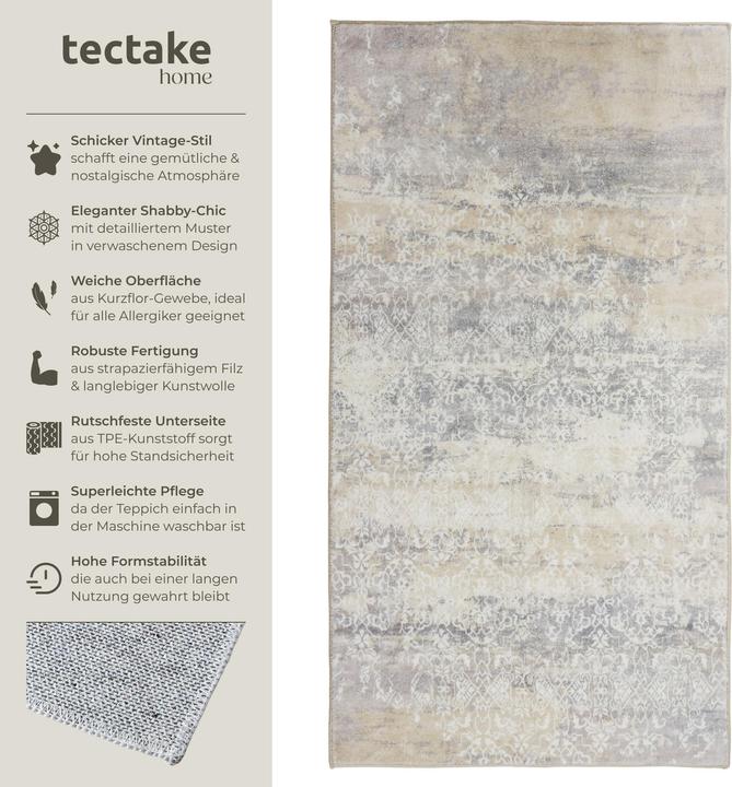 Actual product image tectake vintage designer rug Dalia, low pile (110 x 60 cm)