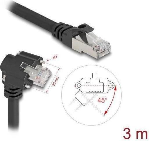 Actual product image Delock 80919 - Patchcable Cat.6, S/FTP, 3m, black (S/FTP, CAT6, 3 m)