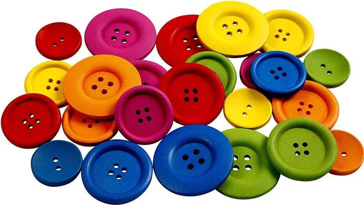 Produktbild Creativ Company Knöpfe-Mix 20-45 mm, Mehrfarbig, 144 Stück, Detailfarbe