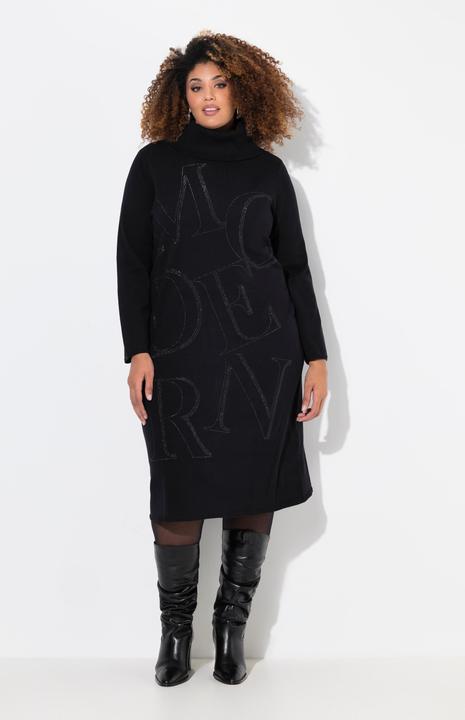 Produktbild Ulla Popken Strickkleid, Buchstaben, Stehkragen, Langarm (58)