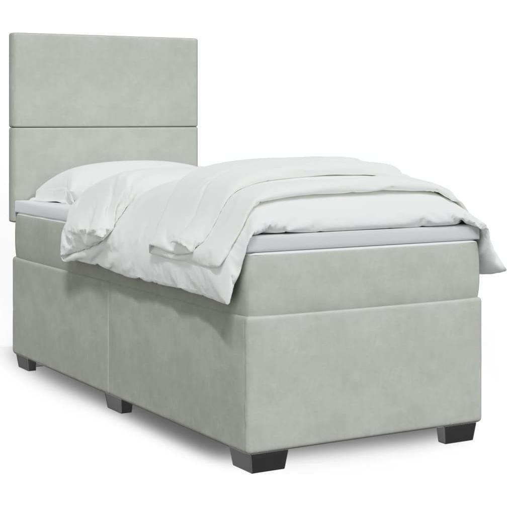 VidaXL, Bett, Bo x springbett mit Matratze 80 x 200 cm Samt (80 x 200 cm)