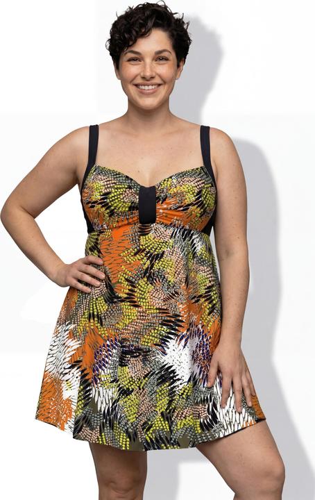 Produktbild Ulla Popken Badekleid, Dschungel, Softcups, recycelt (48)