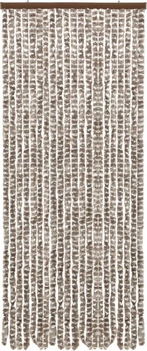 Produktbild VidaXL Fliegenvorhang Insektenschutz Türvorhang Fadenvorhang Taupe Weiss Chenille (56 x 200 cm)