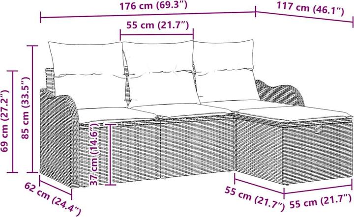 Actual product image vidaXL Garden sofa set
