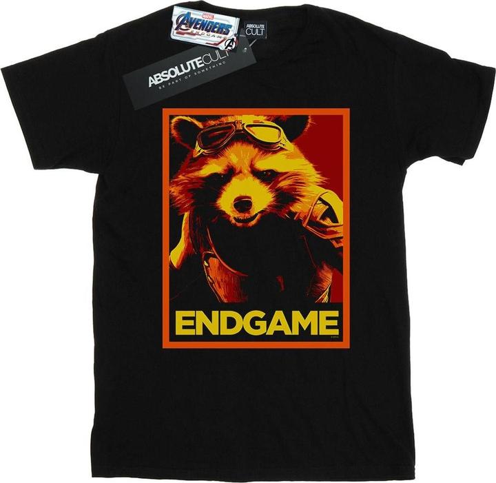 Mens Avengers Endgame Rocket Poster T-Shirt (4XL)