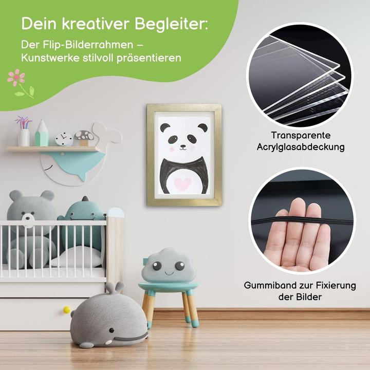 Actual product image Hermex Bilderrahmen Flip Fotorahmen A4 Kunstrahmen Bildhalter Wandrahmen (A4)