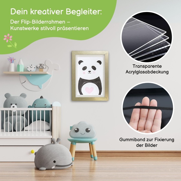 Produktbild Hermex Bilderrahmen Flip Fotorahmen A4 Kunstrahmen Bildhalter Wandrahmen (A4)