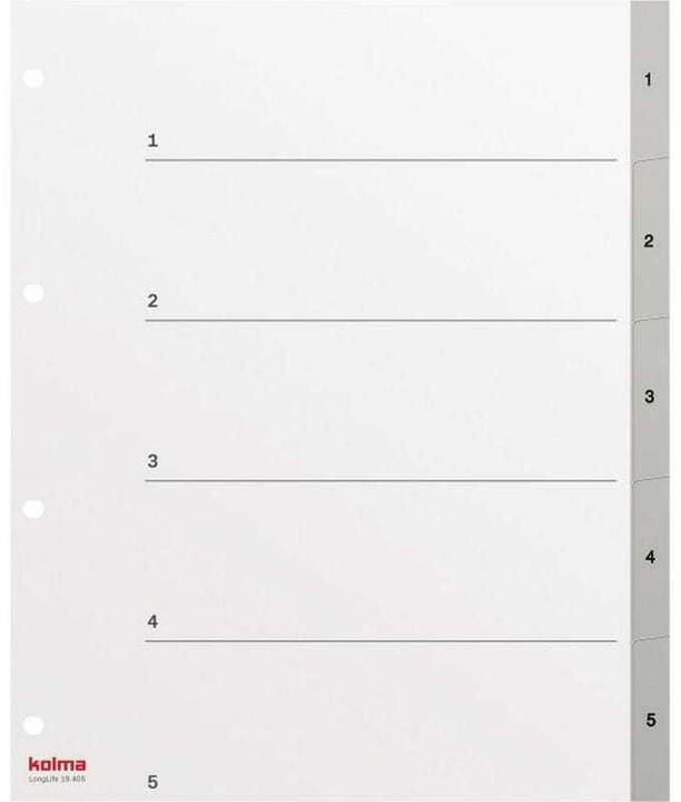 Immagine prodotto Kolma Index A4 XL superstrong 1-5 5 pezzi grigio