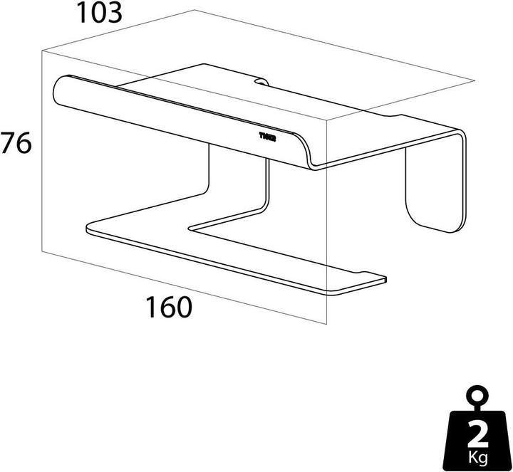 Productafbeelding Tiger Toiletpapierhouder Colar met schap roestvrij staal gepolijst