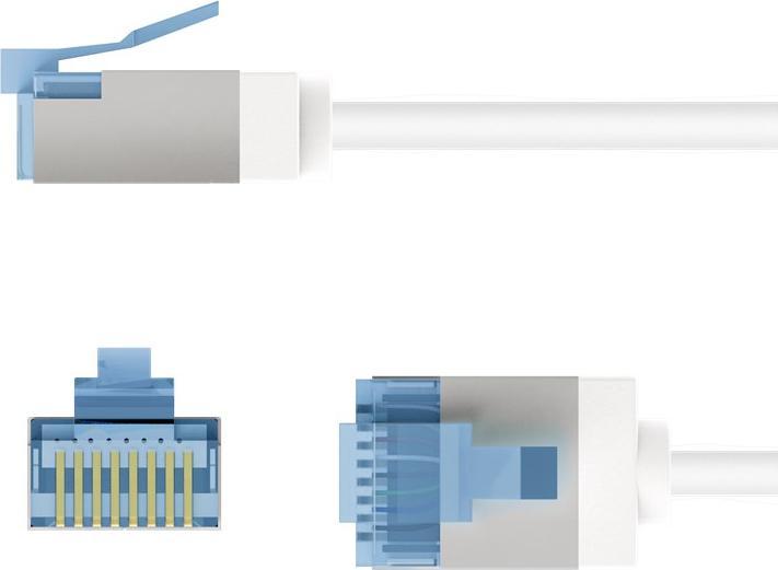 Produktbild Goobay Ultraflexibles CAT 6A Patchkabel, slim, U/FTP, weiss (U/FTP, CAT6a, 7.50 m)