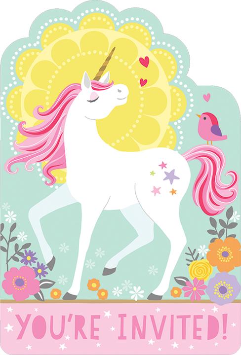 Amscan Einladungen Einhorn Geburtstag (16 Stk.)