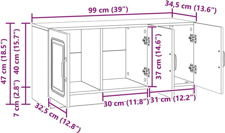 Produktbild vidaXL TV-Schränk (99 x 34.50 x 47 cm)