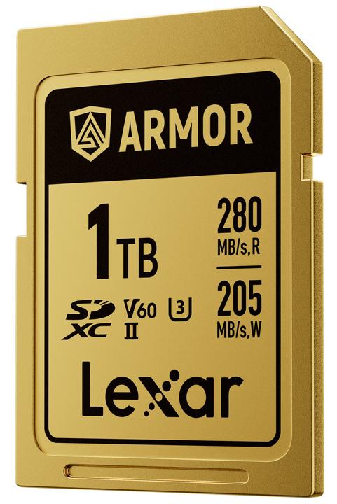 Produktbild Lexar SDXC Pro Gold Series ARMOR UHS-II 1TB V60 IP68 Stainless Steel R280/W210MB/s (1000 GB, SDXC, U3, UHS-II)