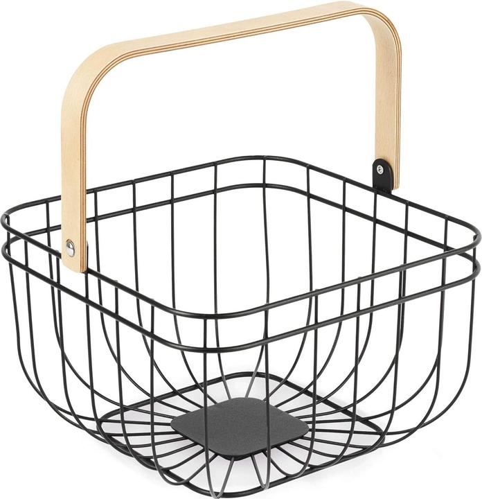 Lacor Obstkorb Gitter quadratisch m.Henkel aus Holz 26x26cm H18cm (26 x 28 cm)
