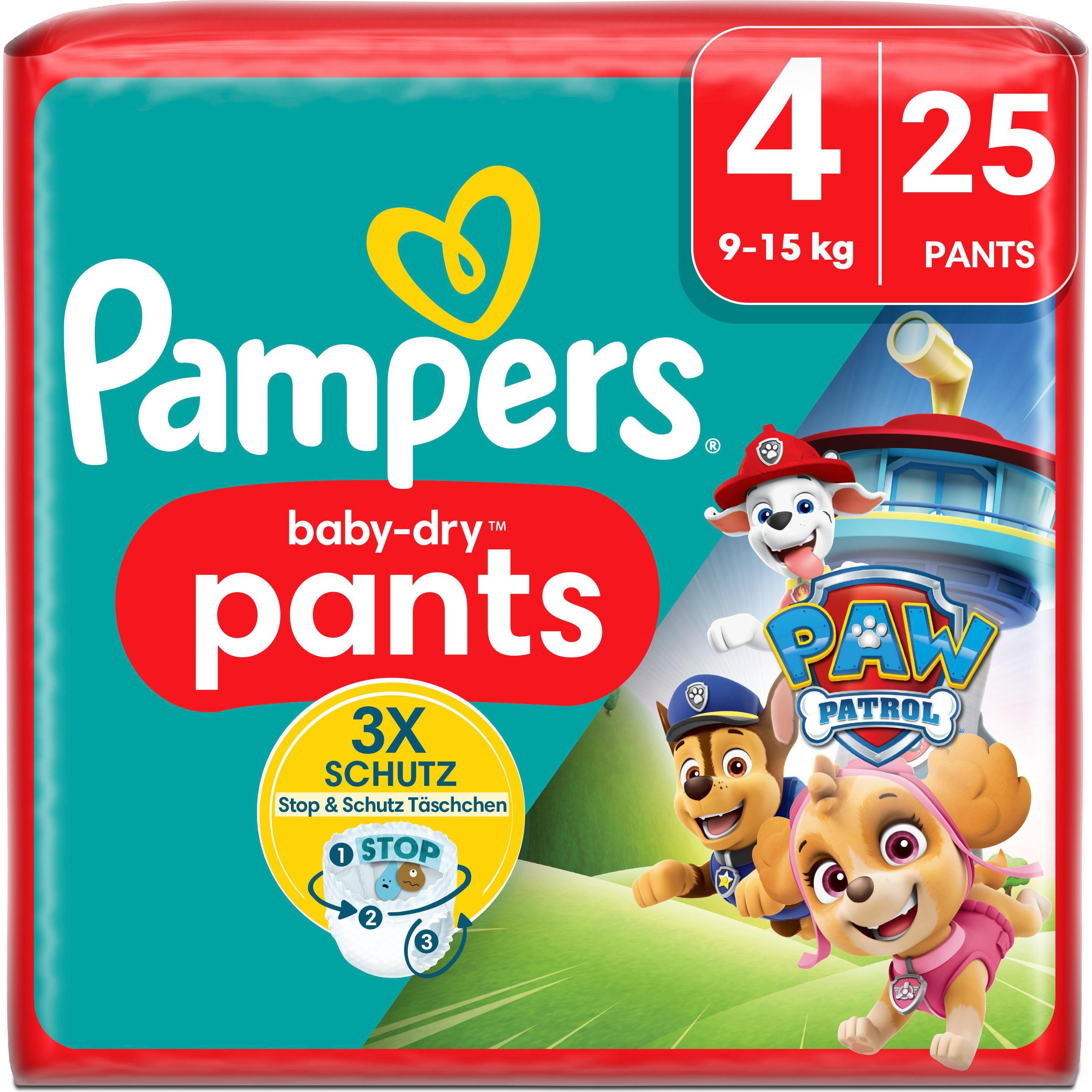 Pampers Baby-Dry Paw Patrol (Gr. 4, Tragepack, 25 Stück)