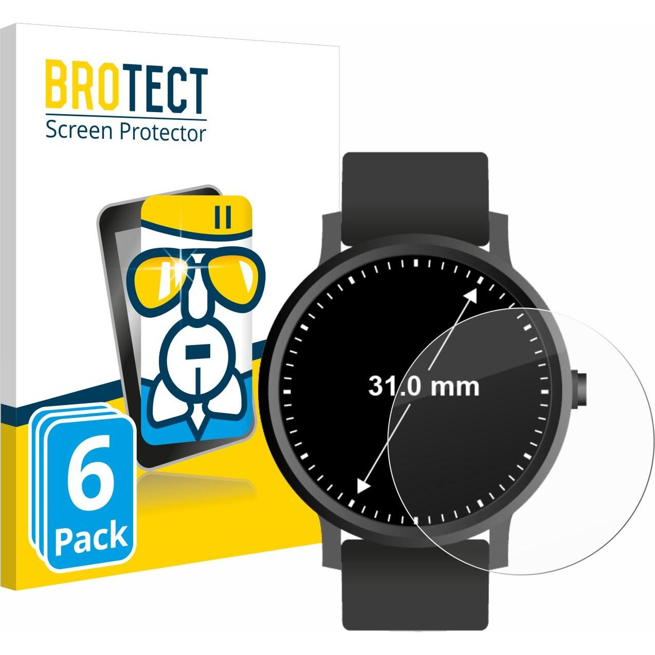BROTECT AirGlass Panzerglasfolie, Smartwatch Schutzfolie, Transparent