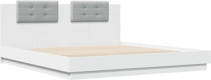 Produktbild vidaXL Bettgestell mit Kopfteil und LED-Leuchten (160 x 200 cm)