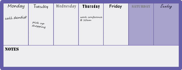 Produktbild Nobo Wochenplaner (14 x 36 cm)