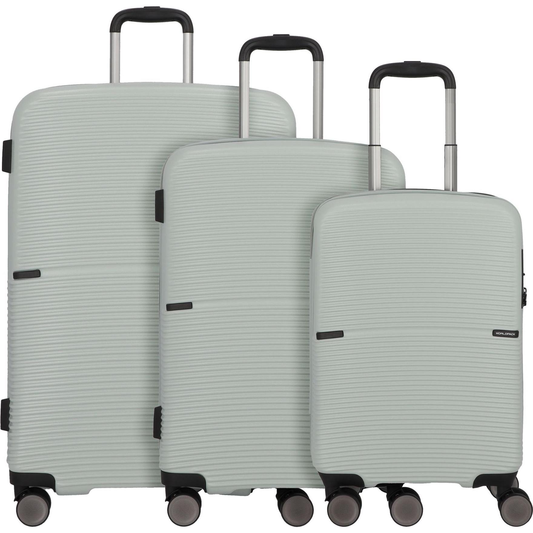 Worldpack, Koffer, San Francisco 4 Rollen Kofferset 3-teilig, Blau, (203 l, XL (ab 115l))