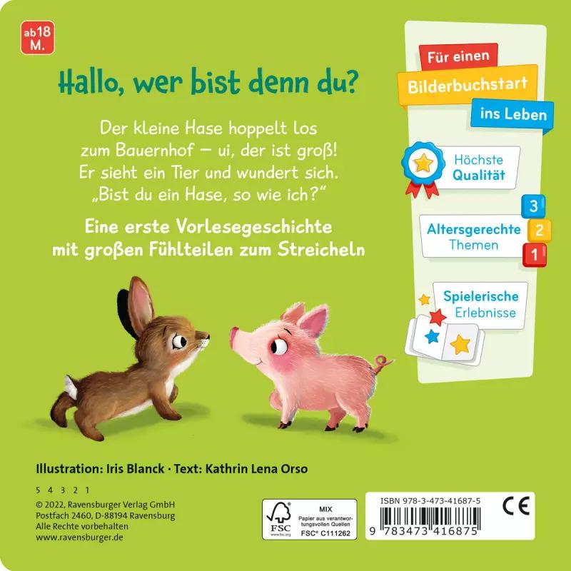 Thumbnail - Ravensburger, Babybücher, Mein erstes Vorlese-Fühlbuch: Bist du ein Hase? (Deutsch)
