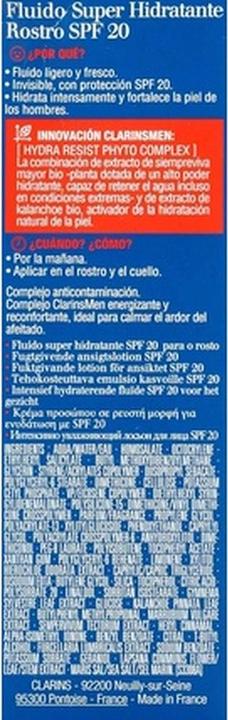 Actual product image Clarins Fluide Super Hydratant (50 ml, Face fluid, SPF 20)