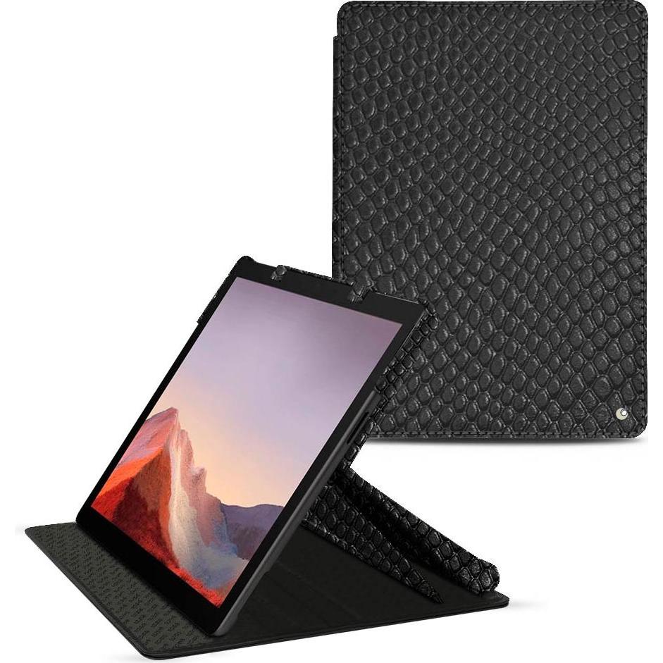 Thumbnail - Noreve Lederschutzhülle vertikal (Microsoft Surface Pro 8), Tablet Hülle, Schwarz